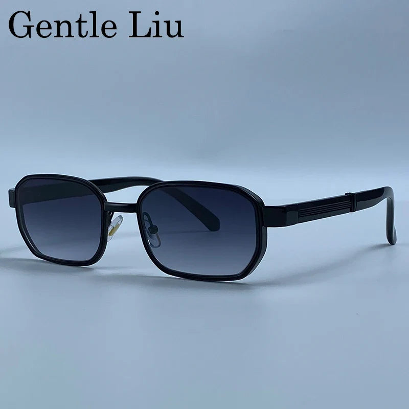 Rectangle Steampunk Sunglasses Men 2026 Luxury Brand Hip Hop Vintage Gold Frame Sun Glasses Male Retro Punk Streetwear Eyewear