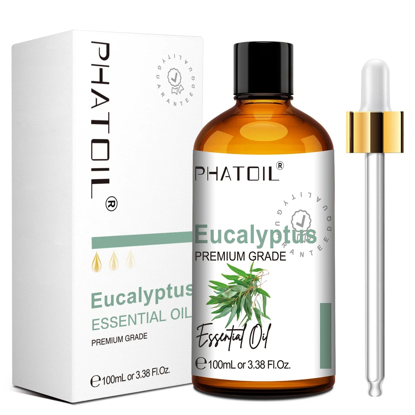 PHATOIL Natural Essential Oil for Diffuser Candle Making-100ml Sandalwood Eucalyptus Citronella Lavender Vanilla Essential Oils