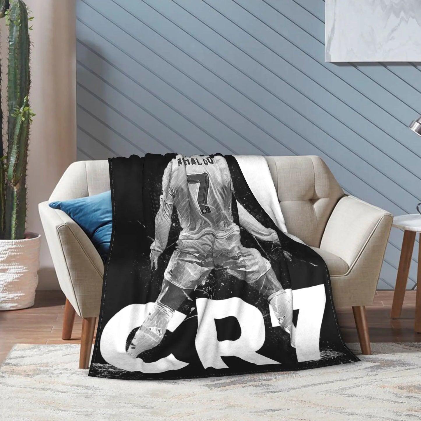 CR7  Football Soccer Blanket Ronaldos Flannel Funny Warm Throw Blanket for Bedding Lounge Decoration