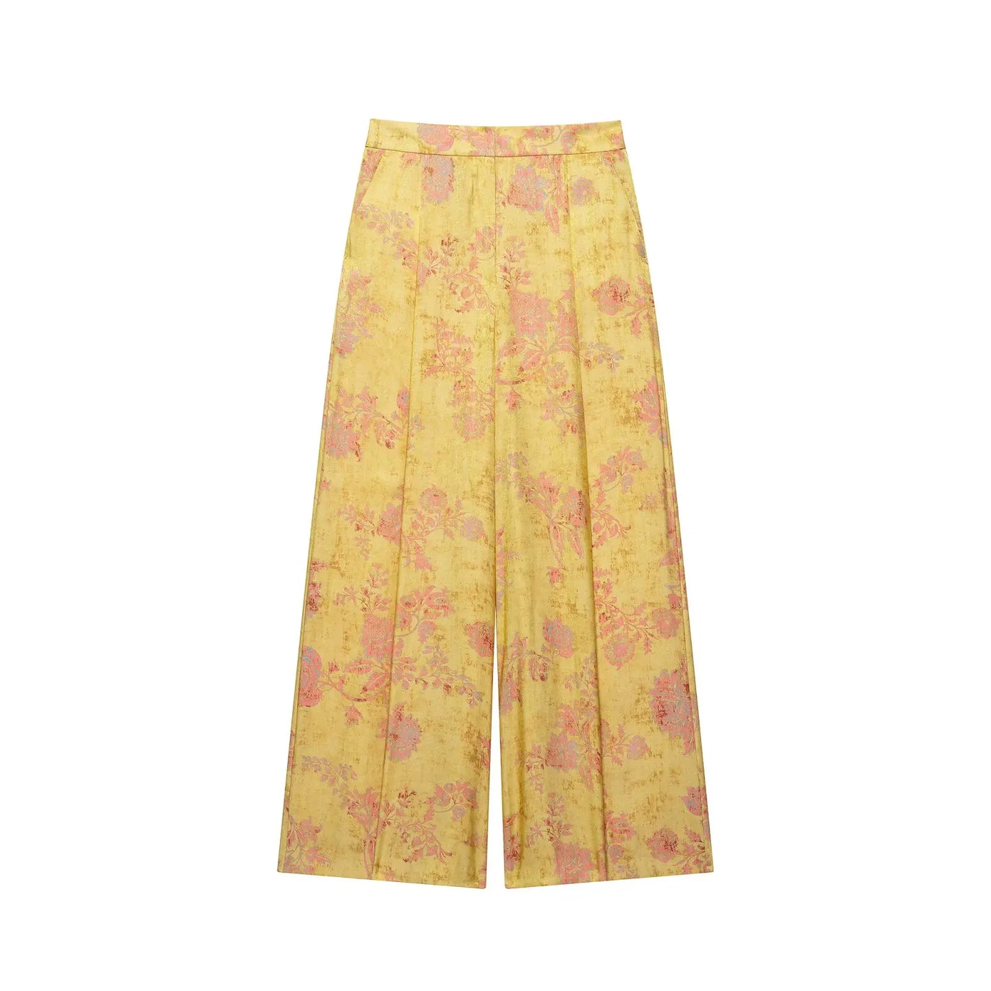 Women's Printed Pants Set Summer O-neck Long Sleeve Rope Knot Top High-waist Wide leg Pants Casual Fashion Female 2 Piece Sets