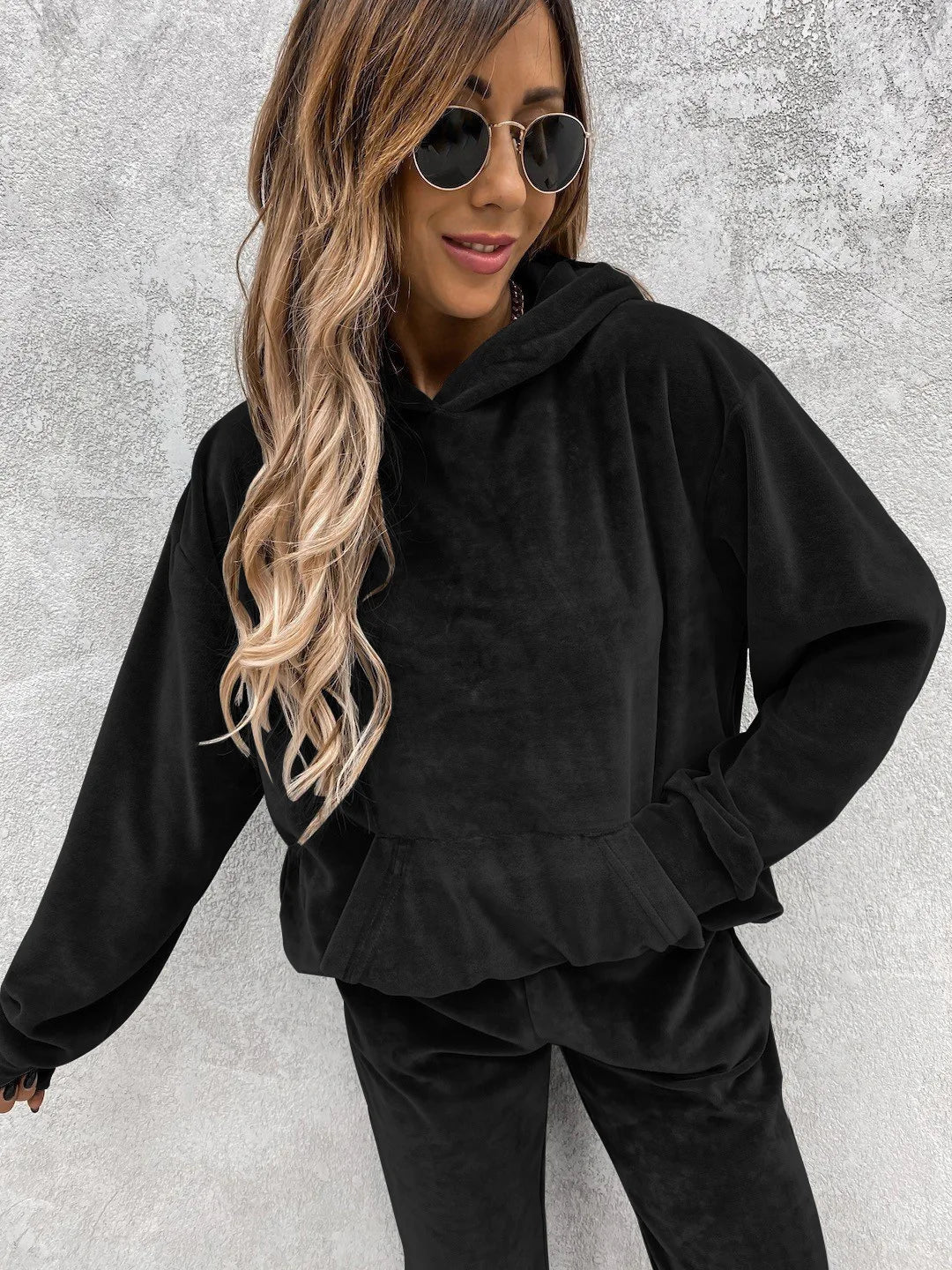 Autumn Winter Tracksuit Women Two Piece Set Oversized Hoodie Sweatpants Solid Sportswear Suit Casual Sweatshirt Trouser Set Lady
