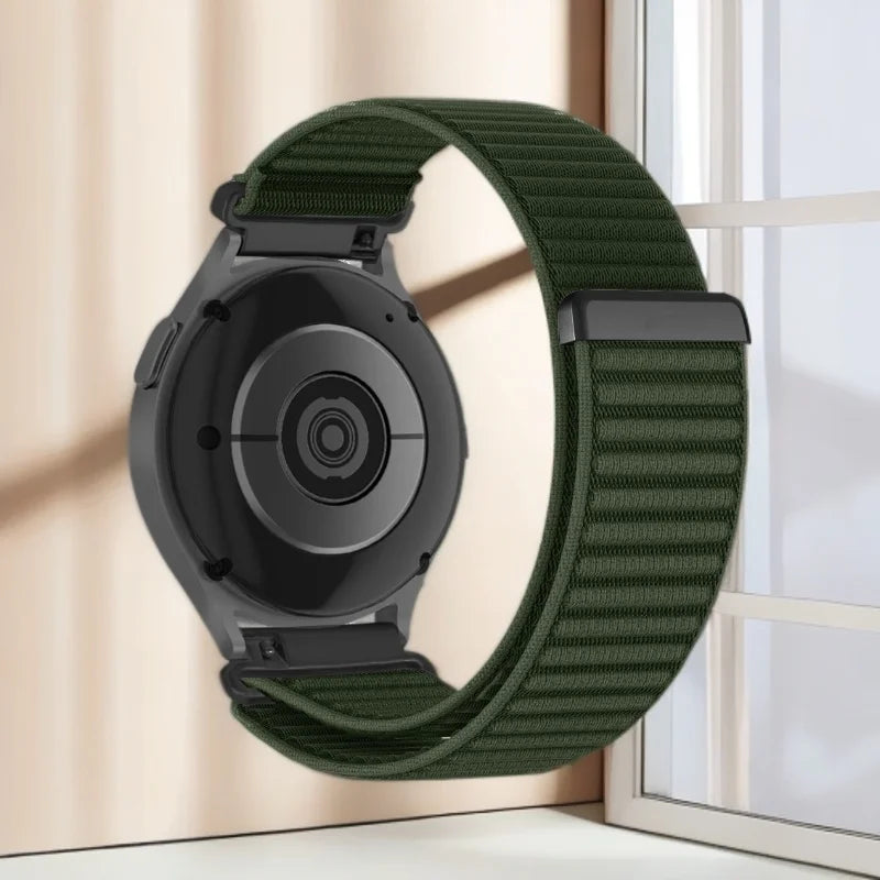Garmin 18/20/22mm Quick Release Woven Nylon Hook-and-Loop Band with Metal Ring