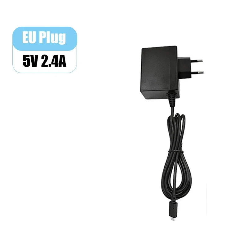 12W 5V 2.4A Type-C Replacement Charger For Switch OLED Lite NS NX Game Console USB-C Power Supply AC 100-240V US EU Plug