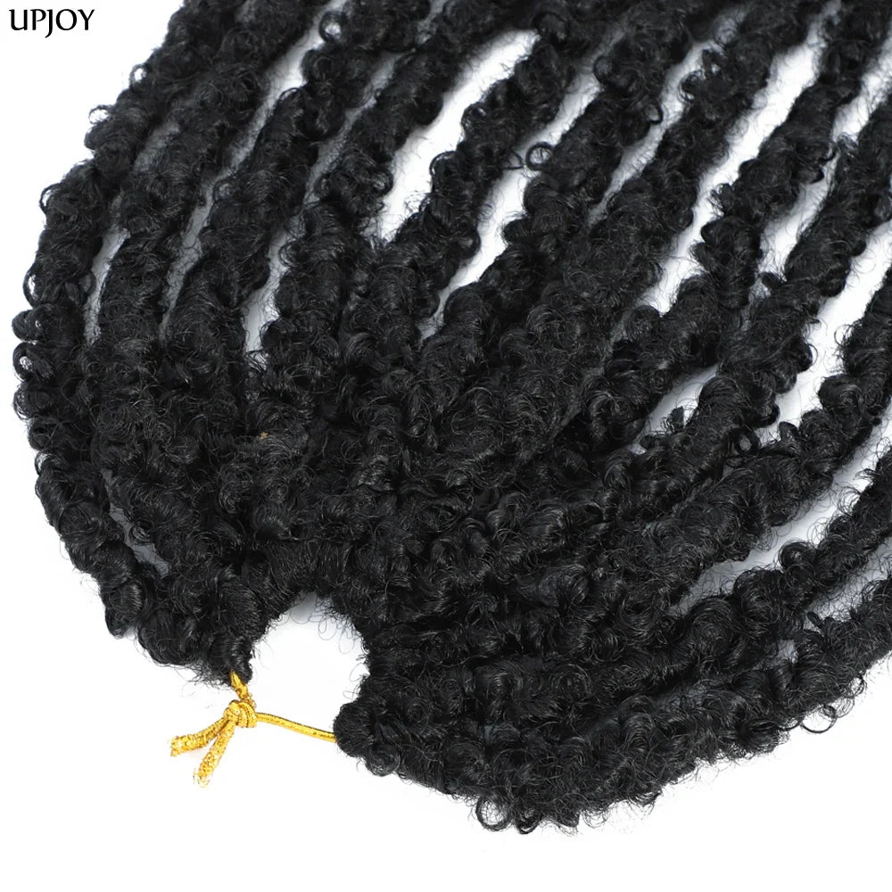 14 12 inch Butterfly Faux Locs Crochet Hair Braids Pre looped Distressed Goddess Butterfly Soft Locs Crochets Braids Cheveux Lok