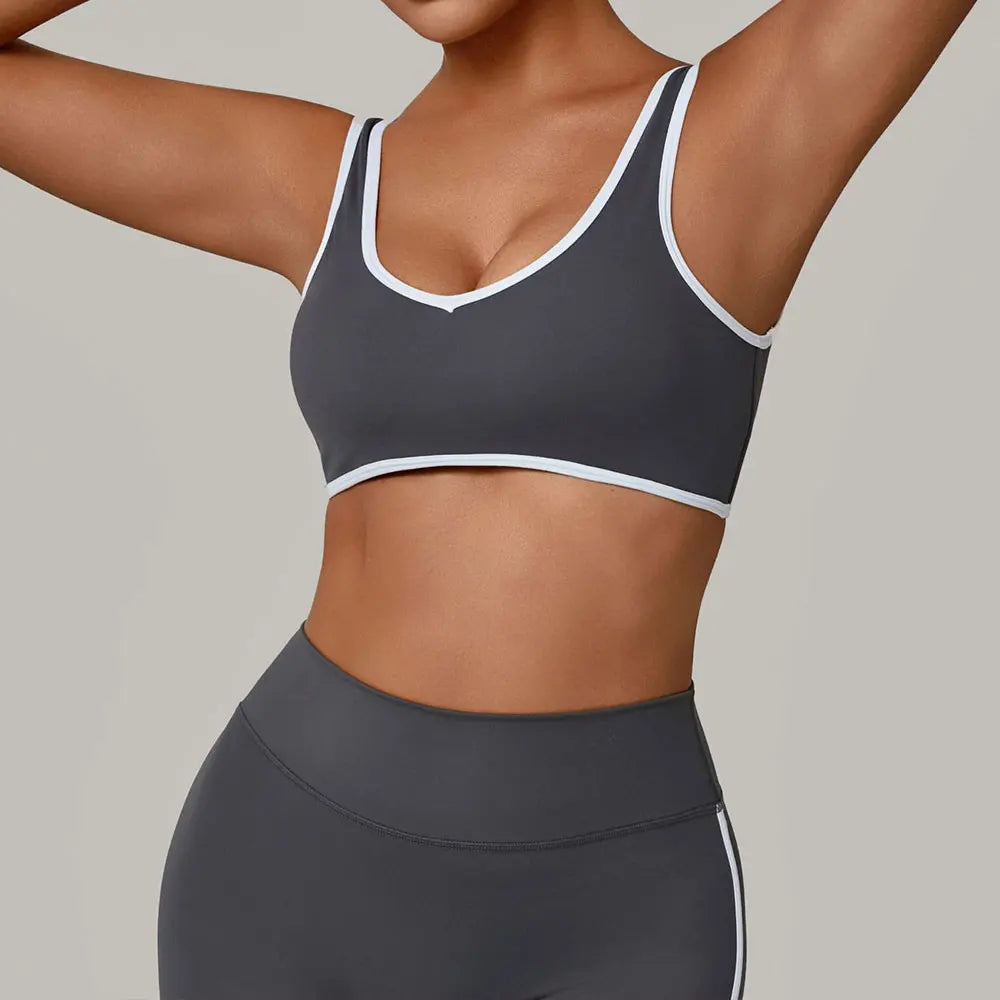 Breathable Sports Underwear Anti-Sweat Fitness Top Women Yoga Bra Shockproof Crop Top Push Up Running Sport Bra Gym Workout Top