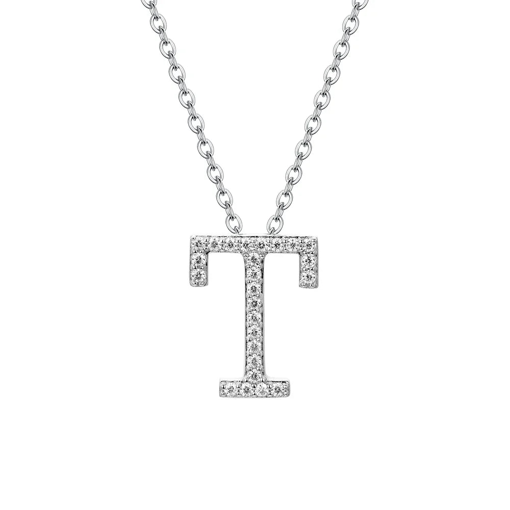 VVS1 D Moissanite Letters Pendant Necklace for Women