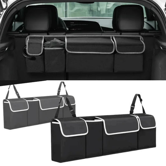 Organizador de maletero de coche SUV, bolsa de almacenamiento para asiento trasero, organizador colgante para SUV, camión, MPV con múltiples bolsillos, organizador duradero para el respaldo del asiento