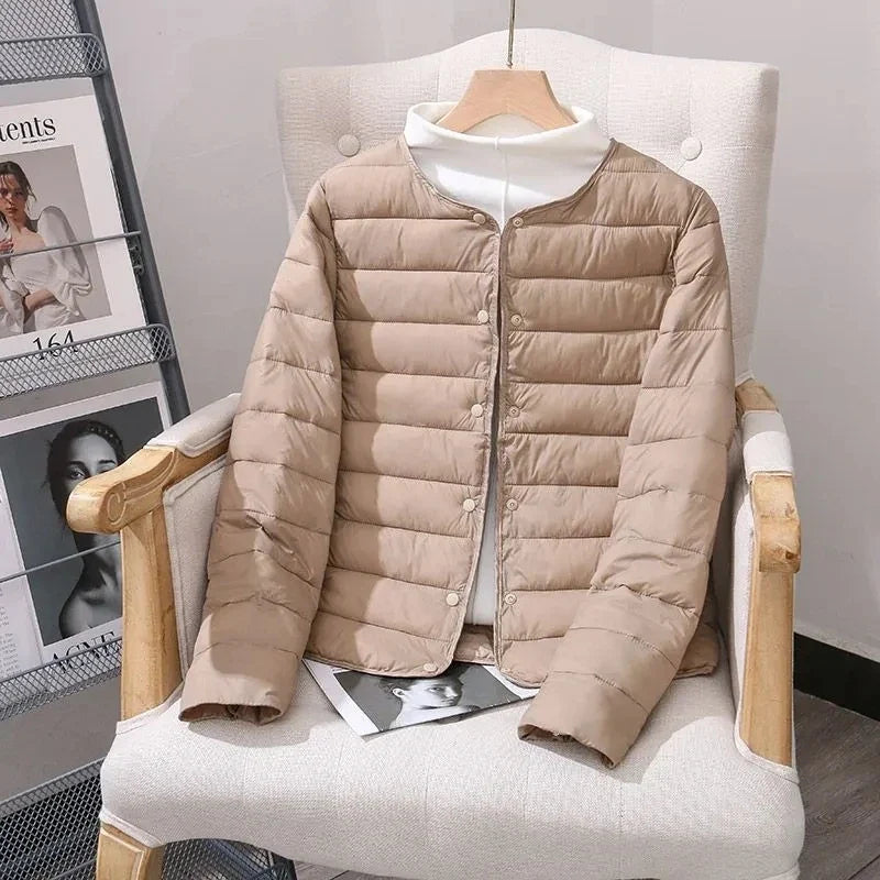 Women White Duck Down Slim Jackets 2025 New Arrivals Autumn Winter Warm Female Fashion Ultra Lightweight Packable Puffer Coats
