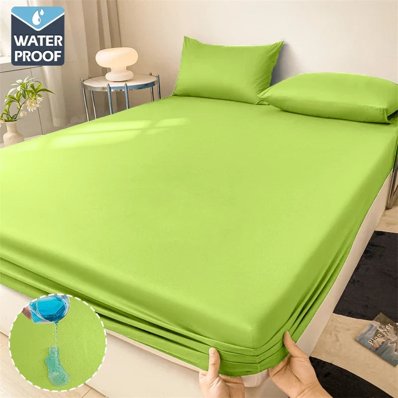 Waterproof Mattress Cover Fitted Bed Sheet With Elastic Band Anti-slip Adjustable Mattress Protector Double Fitted Sheet For Bed
