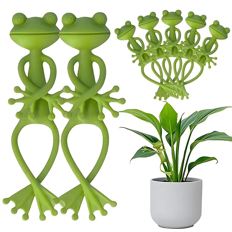 1/3/5pcs Green Frog Shaped Plant Clips DIY Flowers Vines Stem Holder