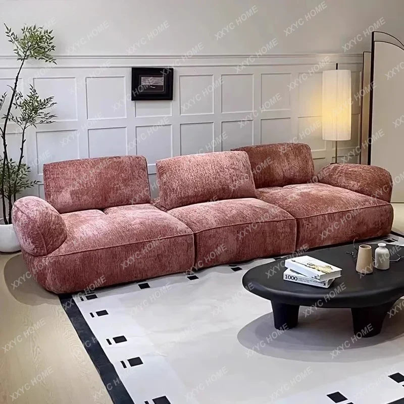 LXSnail sofa Cheney fabric  minimalist straight row size apartment backrest sofa