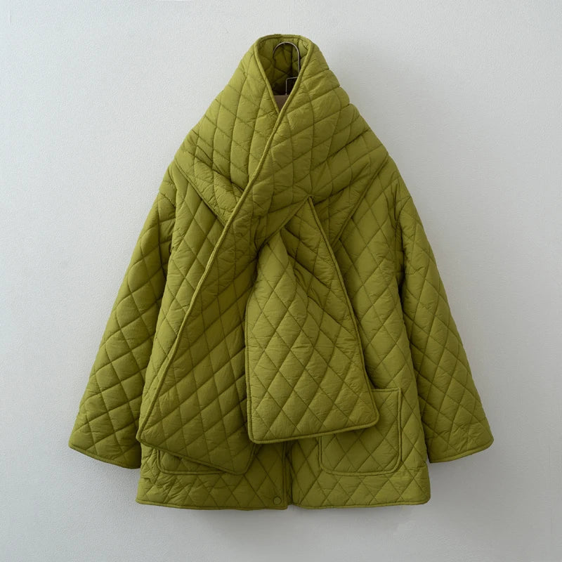 Women Autumn Winter Scarf Jacket Warm parka