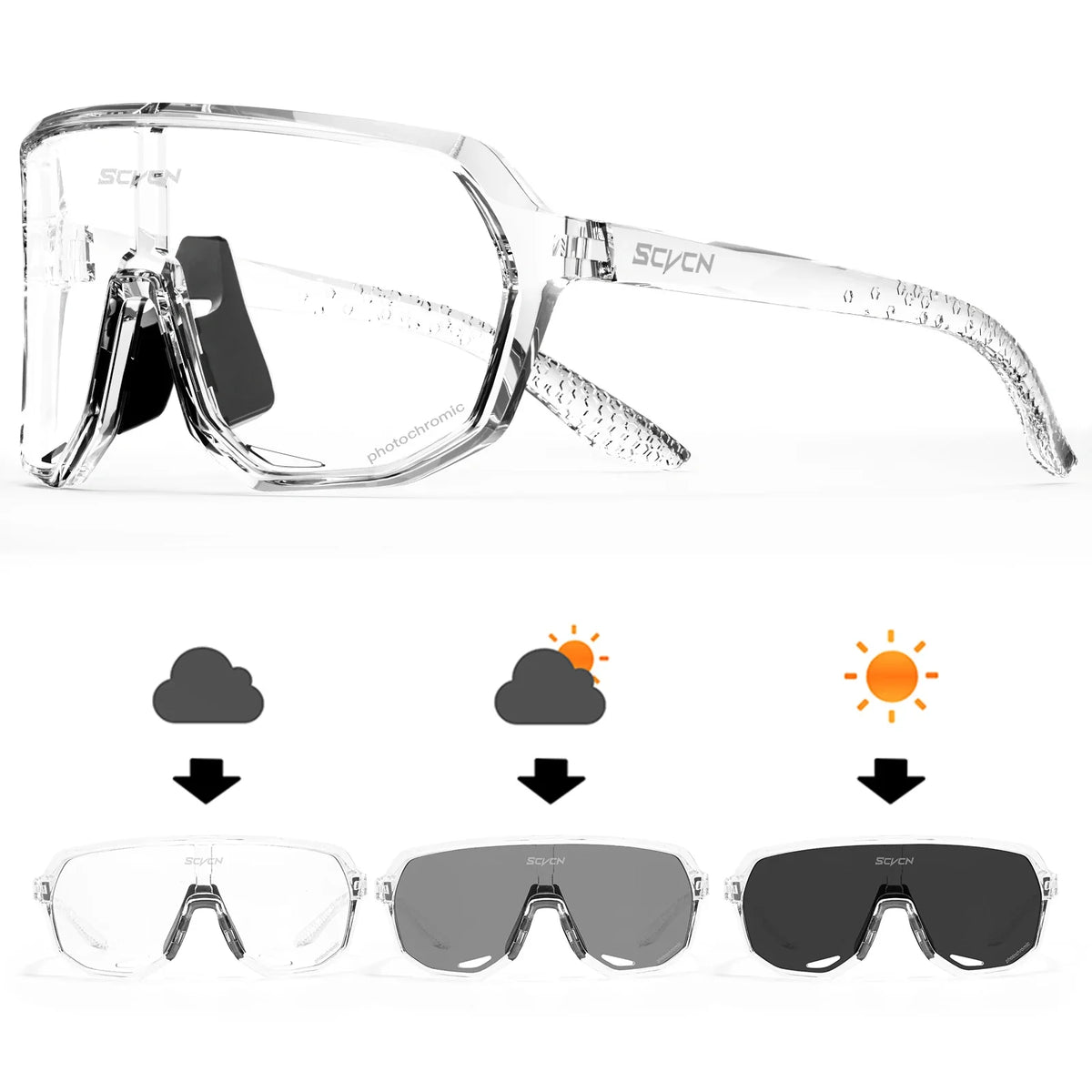 Photochromic Cycling Sunglasses Sports Glasses for Men Sun Mountain Bike Road Bicycle Eyewear Goggles Sports UV400 Polarized MTB
