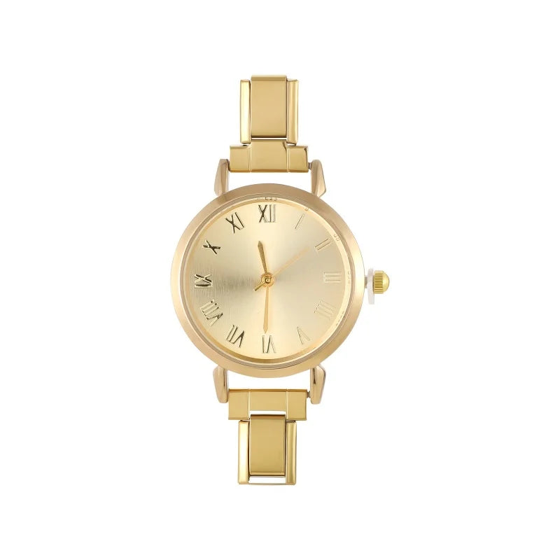 1PC 's Stainless Steel Round Simple Watch Bracelet Bangle for Friend