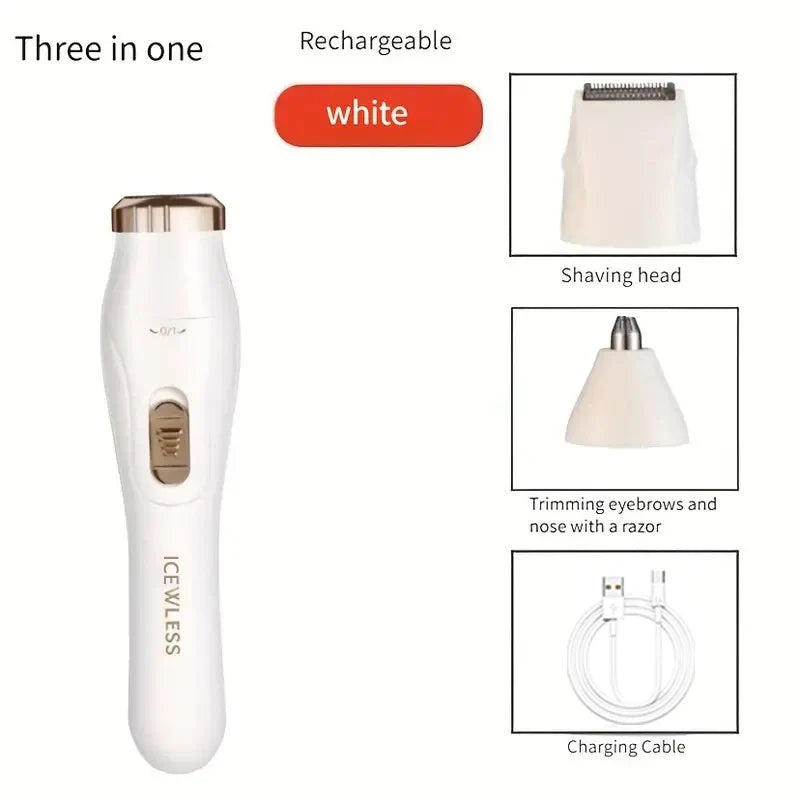 Multi Functional 3-in-1 Shaver, USB Charging, Underarm Hair Removal Device, Women's Home Eyebrow Trimmer, Nose Hair Trimmer