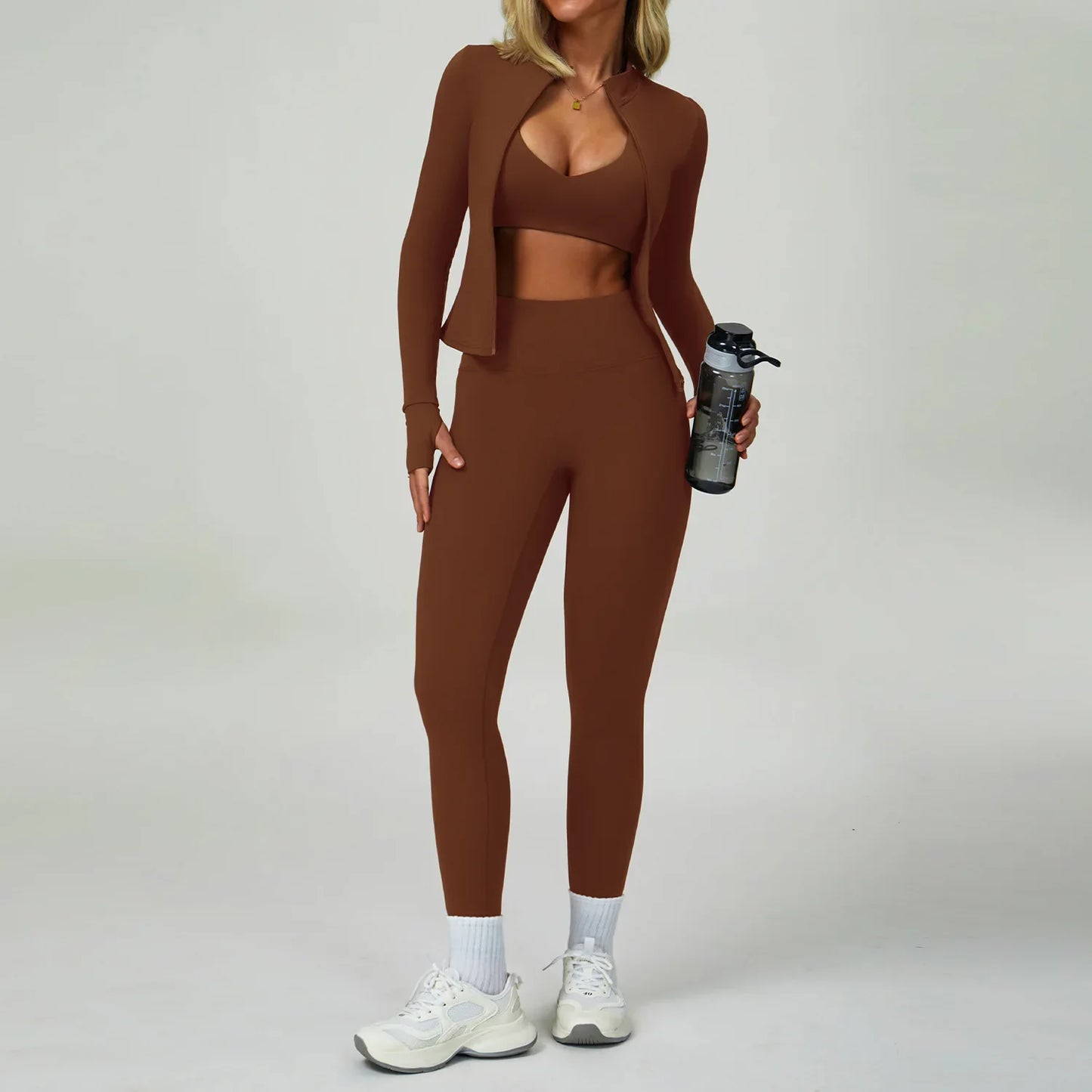 2/3-Piece Activewear Set – Sports Bra & High Waist Leggings