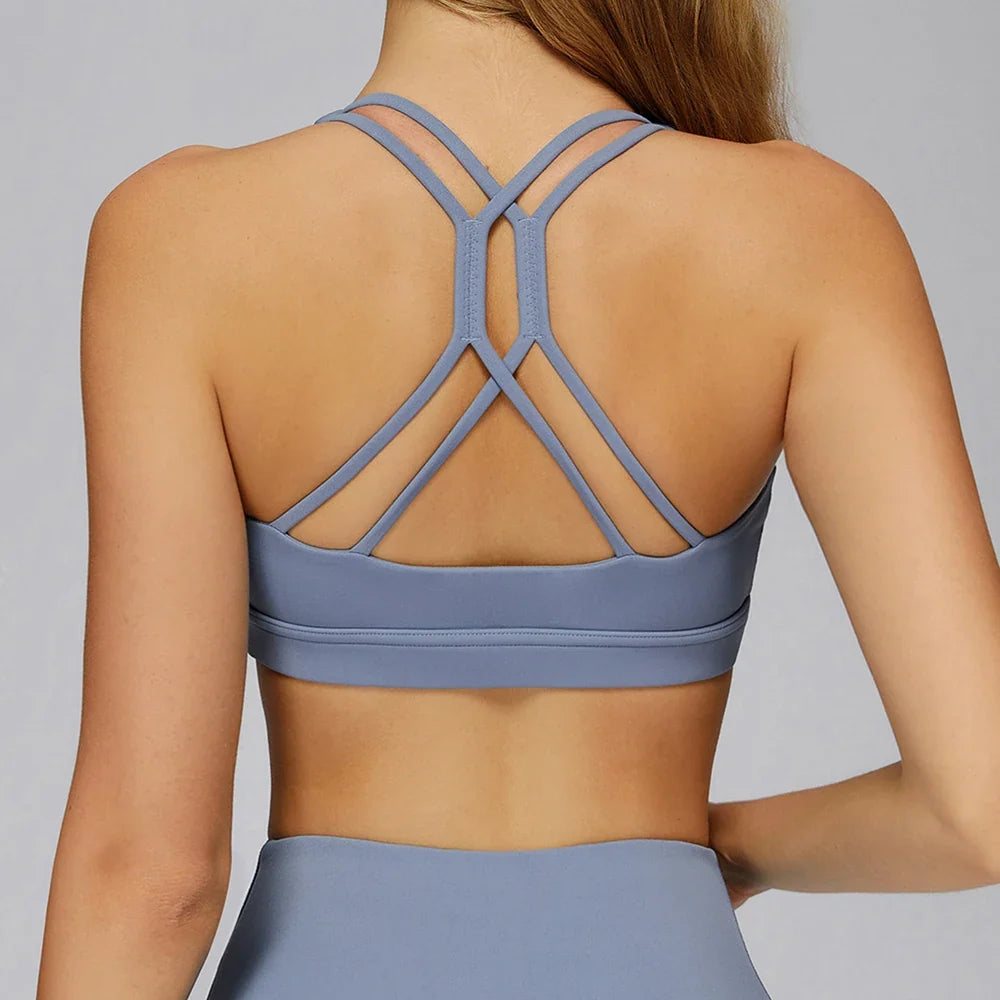 Women Sports Bra Back Cross Top Push Up Fitness Yoga Bra Underwear Sport Tops For Women Breathable Running Vest Bralette Gym Bra