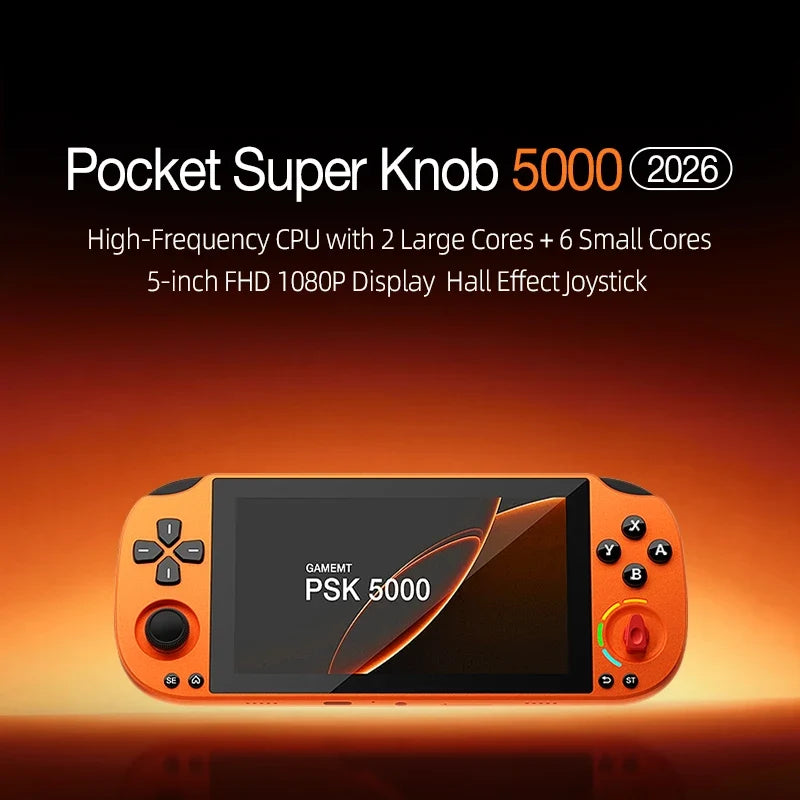 5.0 Inch FHD IPS Handheld Game Console PSK5000 with XBOX/SWITCH Layout,Helio G85 Octa-Core,6+128GB,Hall Joystick