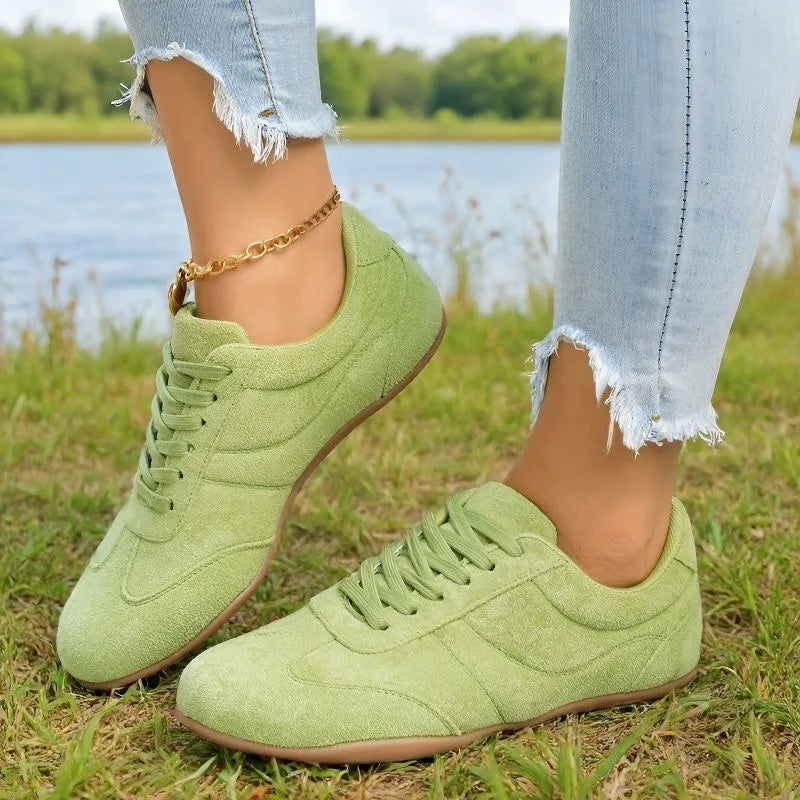 Women's Casual Flat-soled Non-slip Wear-resistant Sport Shoes Spring Autumn Round-toe Soft and Comfortable Women Single Shoes