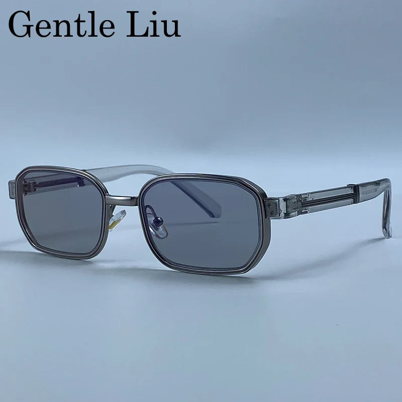 Rectangle Steampunk Sunglasses Men 2026 Luxury Brand Hip Hop Vintage Gold Frame Sun Glasses Male Retro Punk Streetwear Eyewear