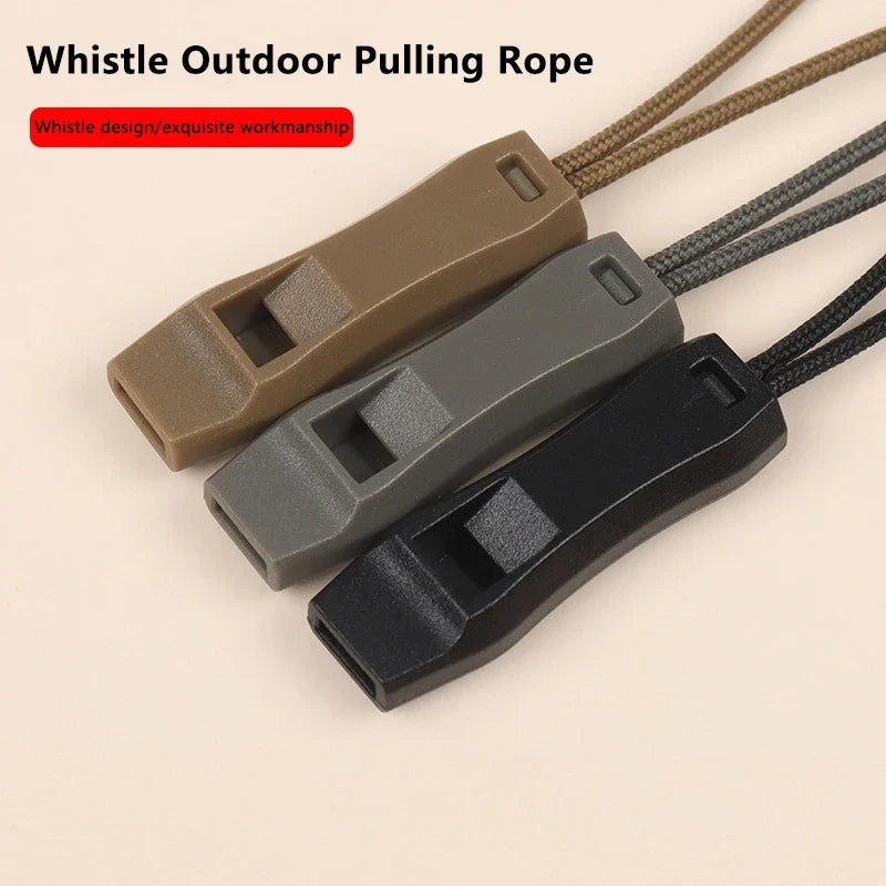 Camping Essential - Dual Band Multifunctional Whistle with Double Pipe and Tail Rope.