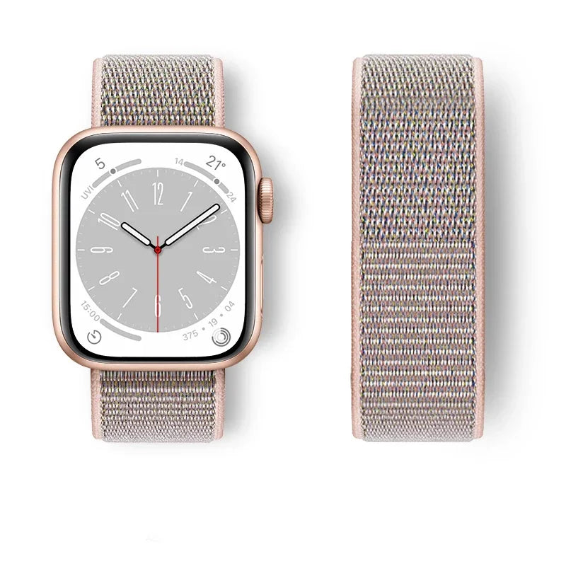 Nylon Sport loop Strap For Apple Watch Band 44mm 42/40mm 45mm  38/41mm pride Bracelet iwatch Ultra2 49mm Series 9 8 se 7 6 5 4 3