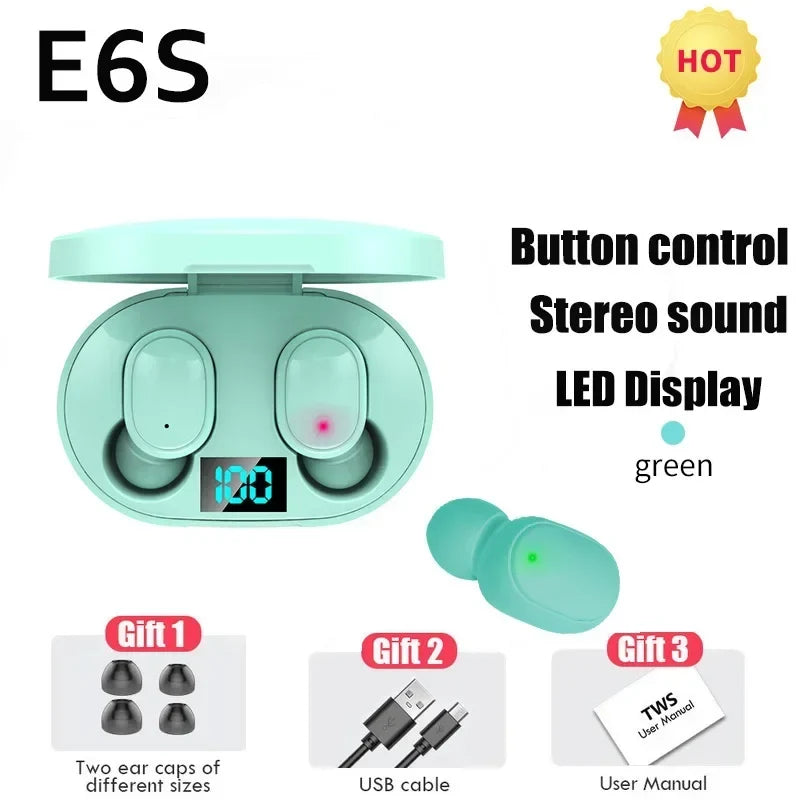 E6STWS Bluetooth headphones are wireless Bluetooth music headphones and noise-cancelling headphones suitable for Android and ios