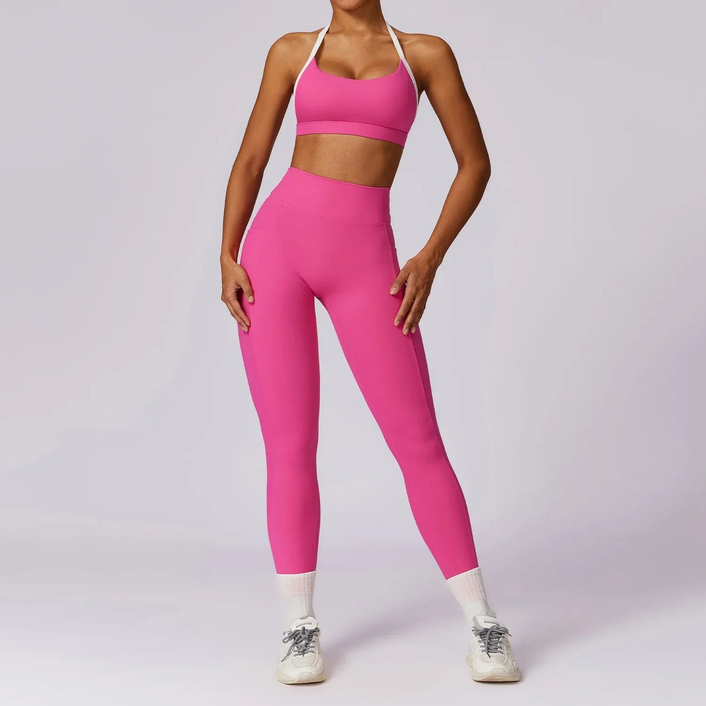2-Piece Activewear Set – Long Sleeve Crop Top & Leggings