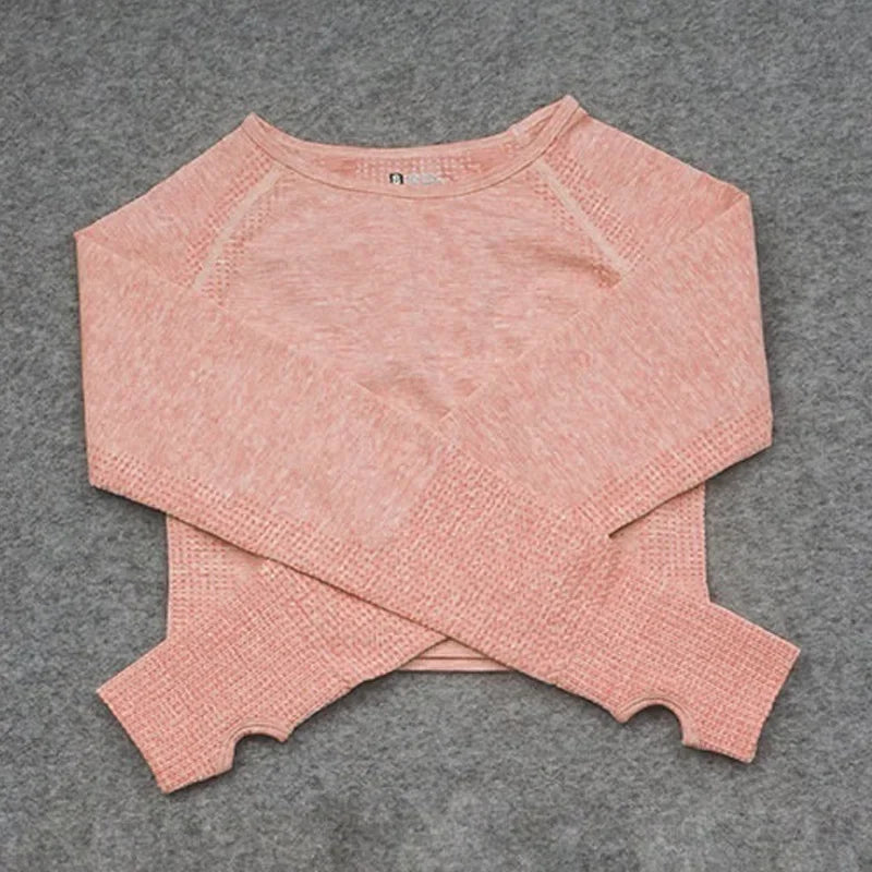 Women’s Long Sleeve Crop Gym Yoga Top