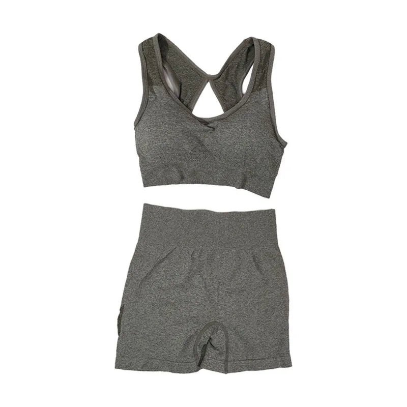 Conjunto de entrenamiento de shorts y traje de yoga para mujer
