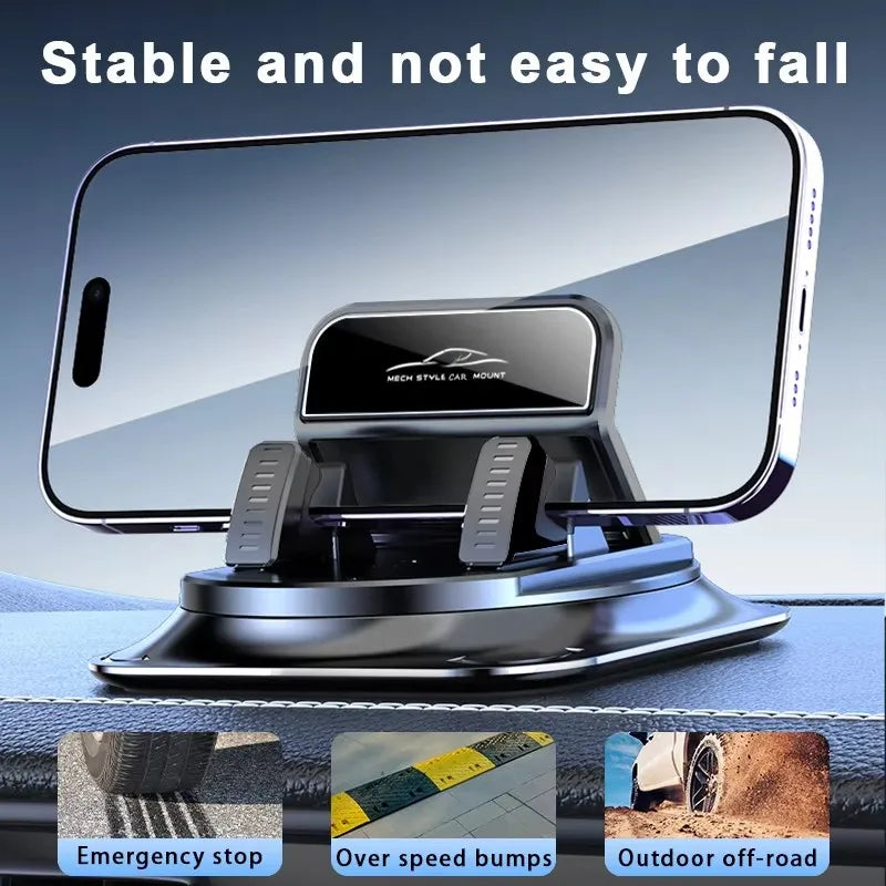 Car Phone Mount Anti Slip Silicone Dashboard Phone Holder 360-Degree Free Rotation Universal Head-Up Navigation Holder