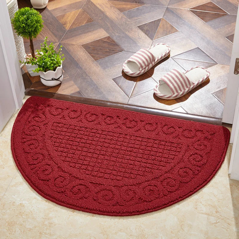 Semi Circle Area Rug Non-slip Entrance Door Mat Carpet Waterproof Semi-Round Welcome Door Mat Outdoor Patio Area Rug Doormat