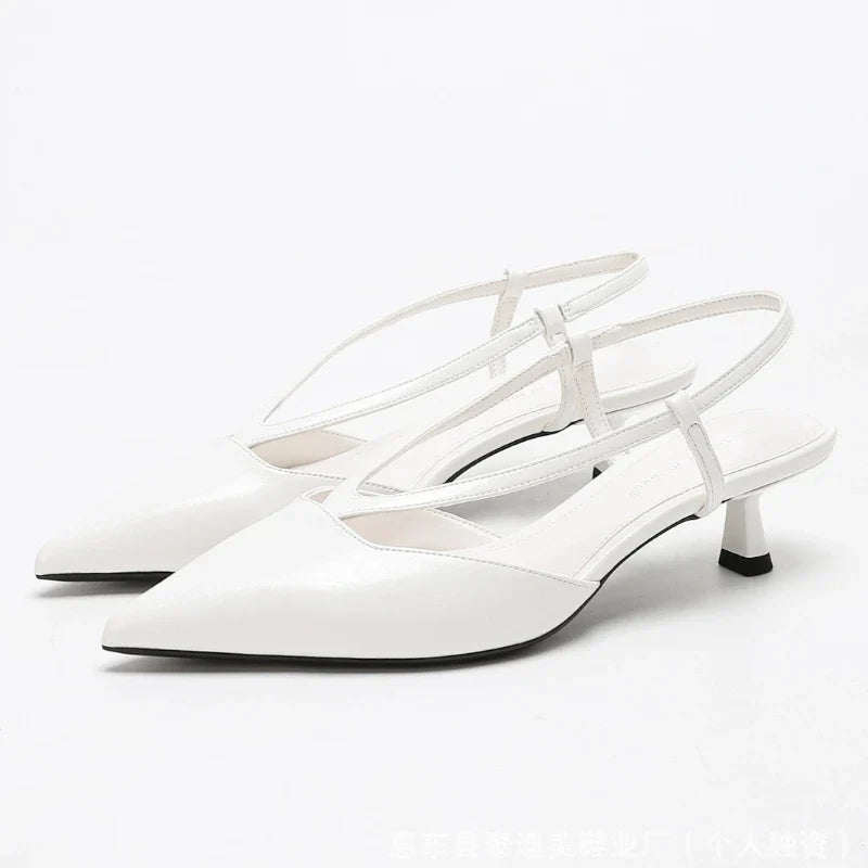 Sexy Pointed Toe Kitten Heel Women Pumps 2026 V Strap Design Elegant Backless High Heels For Ladies Fashion Designer Dress Shoes