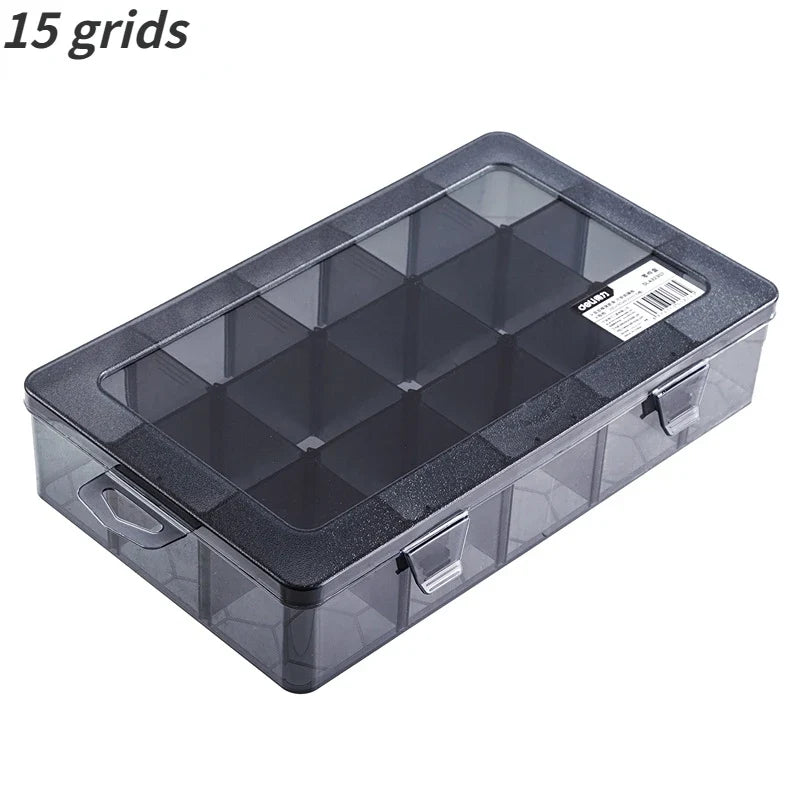 DELI 1 PCS Plastic Storage Boxes Slots Adjustable Packaging Transparent Tool Case Screw Craft Jewelry Accessories Organizer Box