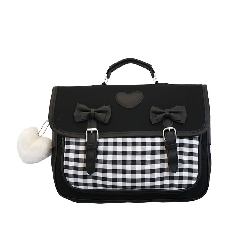 Mochila escolar de cuadros vichy