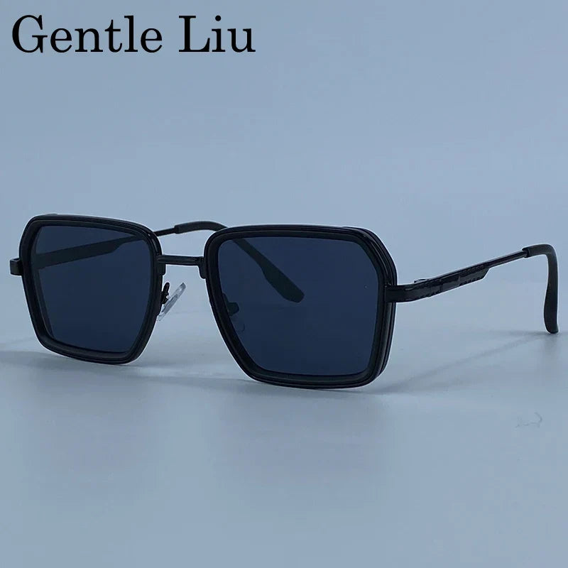 Steampunk Polygon Polarized Sunglasses Men 2026 Luxury Brand Change Color Sun Glasses For Male Driving Eyewear Metal Frame Shade