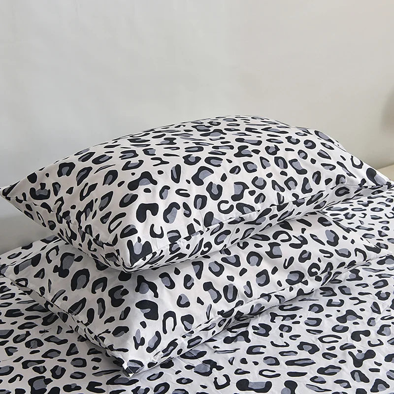 3Pcs/Set or 1Pcs Leopard Print Fitted Sheet, Animal Pattern Bedding Set with Pillowcases, Soft Microfiber Bed Sheet for Bedroom