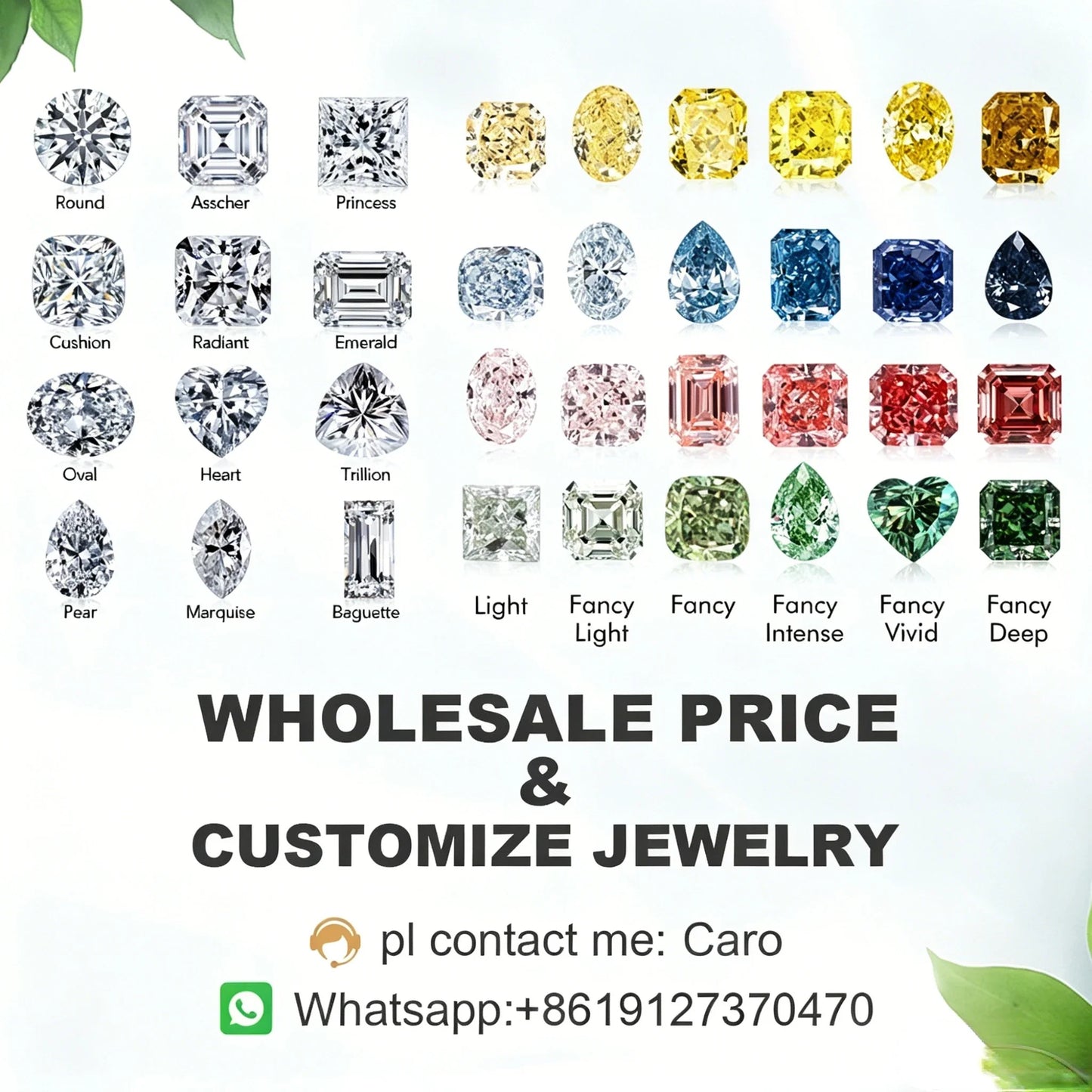 Mishang Jewelry With GIA IGI Certificate Round Lab Grown Diamonds 0.3ct 0.5ct 0.8ct 1ct 1.5ct 2ct 3ct Created Diamond Wholesales