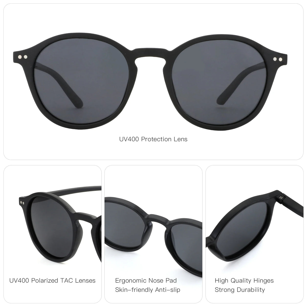 ZENOTTIC Fashion Polarized Sunglasses Men Women Brand Designer Retro Round Sun Glasses Vintage UV400 Goggles Shades
