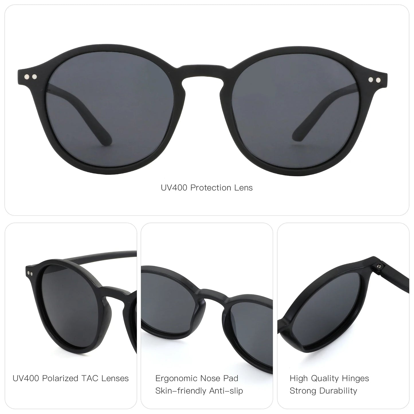 ZENOTTIC Retro Small Round/Square Polarized Sunglasses Vintage Lightweight Frame for Men Women  Fashion Shade