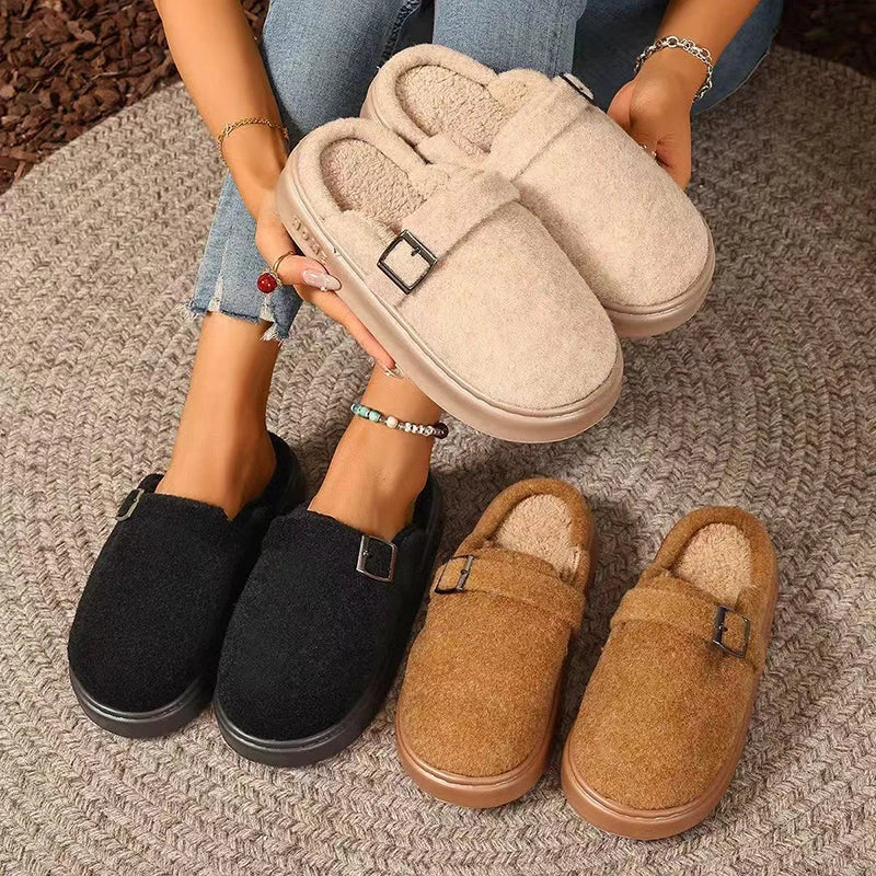 Luxury Plush Platform Slippers for Warm Indoor Comfort