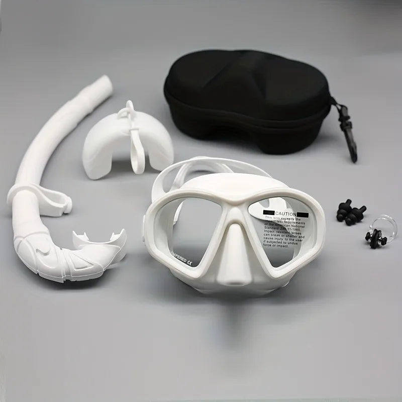 Professional Wet Low Volume Freediving Mask, Tempered Glass Dive Mask, J-Type Diving Mask, Snorkel Set, Buceo, 수영, 스노클링, 마스크