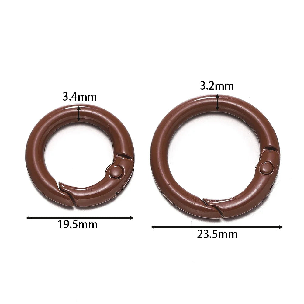 5Pcs Colorful  O Ring Spring Clasp Openable Round Carabiner Keychain Clips Hook Dog Chain DIY Jewelry Buckle Connector
