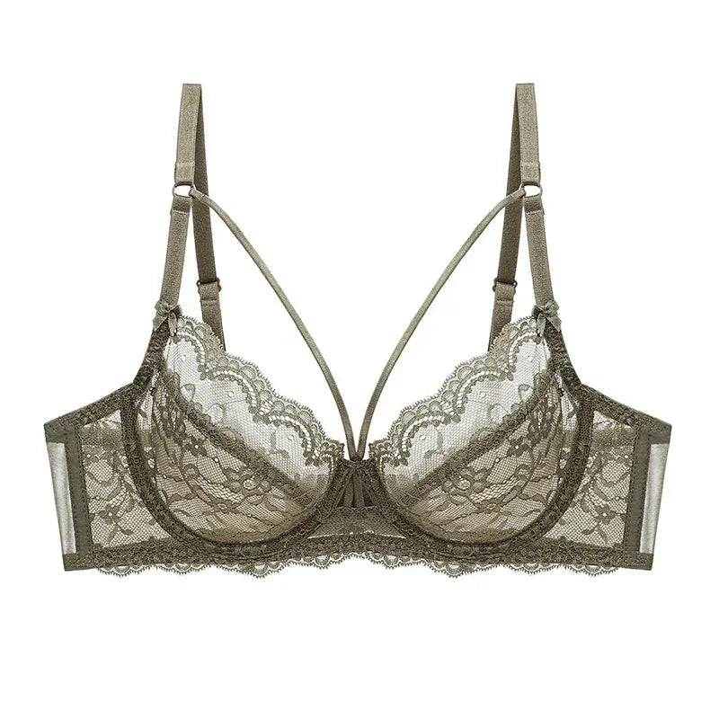 Logirlve Wholesale 3PCS Ropa Interior Sexy Mujer Sujetadores de Encaje Huecos Sujetador Ultrafino Lencería de Mujer Sujetador de Talla Grande