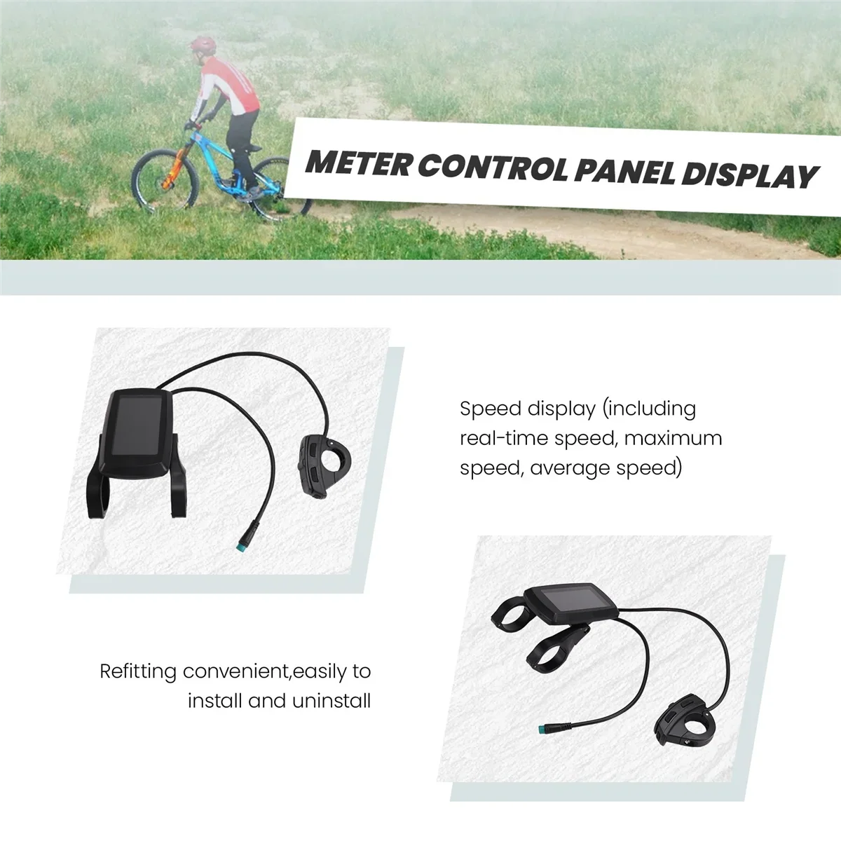 New Ebike 80C LCD Meter Intelligent Control Panel Display Speed Control Panel E-Bike Instrument Electric Bike Controller