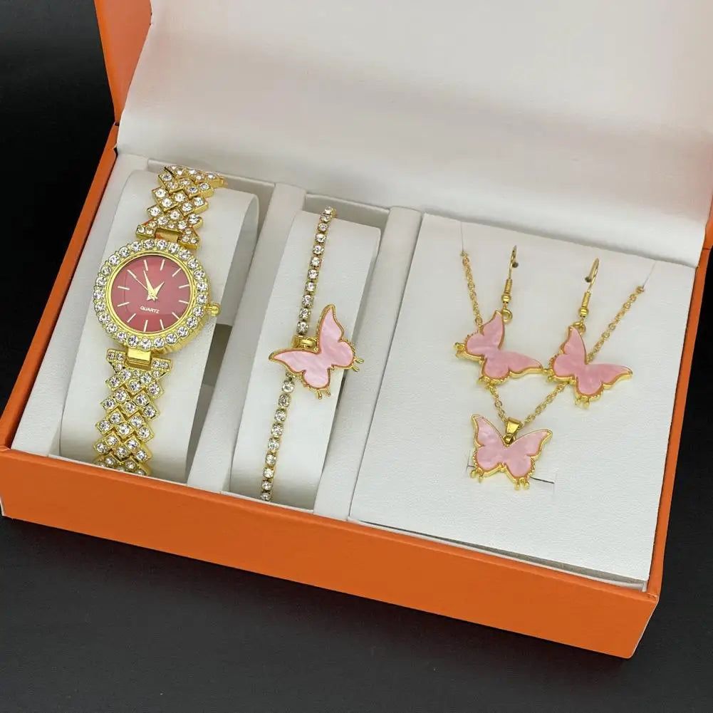 1 Set Women Jewelry Set with Gift Box Complete Collection of Quartz