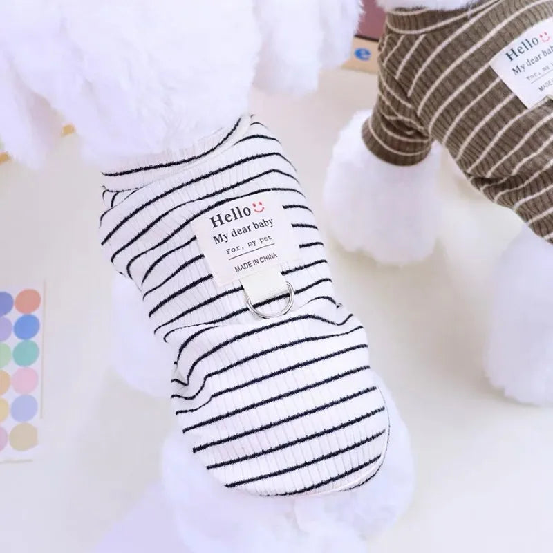 Summer Clothes for Dog and Cat, Striped T-Shirt, Cute Clothes for Puppy, Chihuahua, Bichon, French Bulldog, Girl