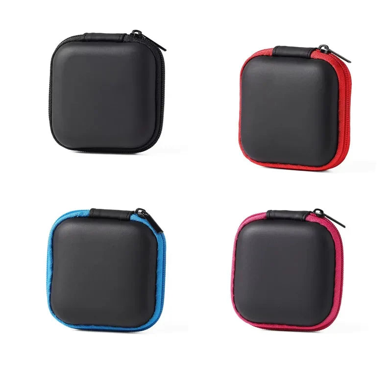 1-4pcs Portable Shockproof Headphone Case Earphone Bag Headset Storage Bag Hard Shell Earphone Accessories memory Card USB Cable