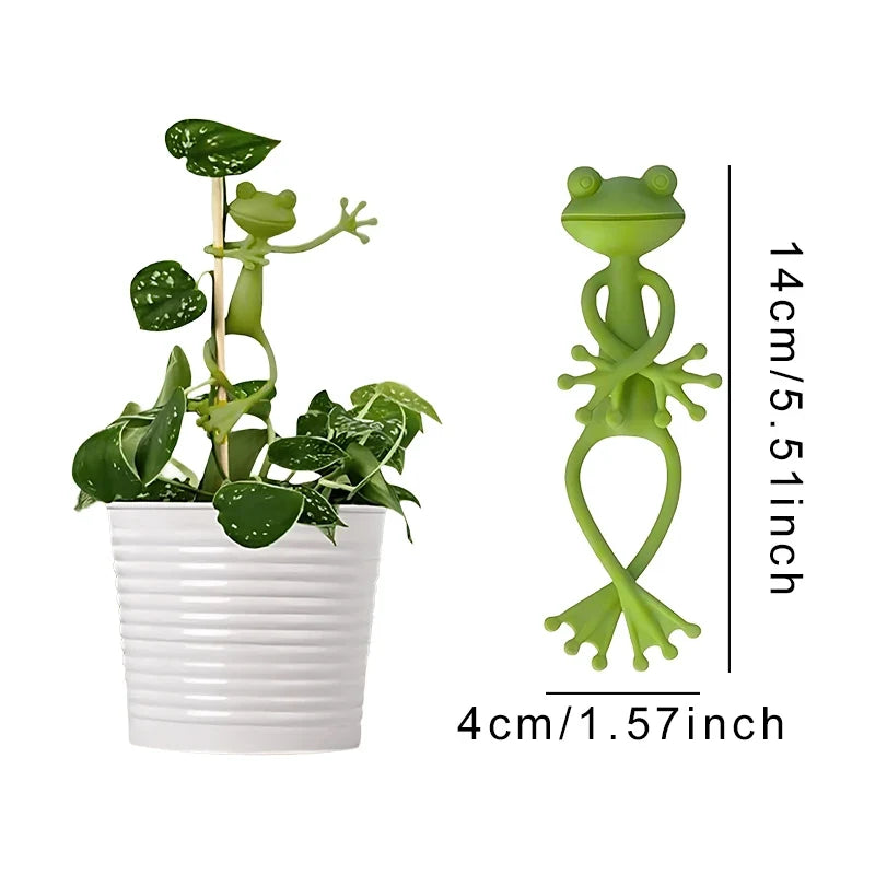 1/3/5pcs Green Frog Shaped Plant Clips DIY Flowers Vines Stem Holder