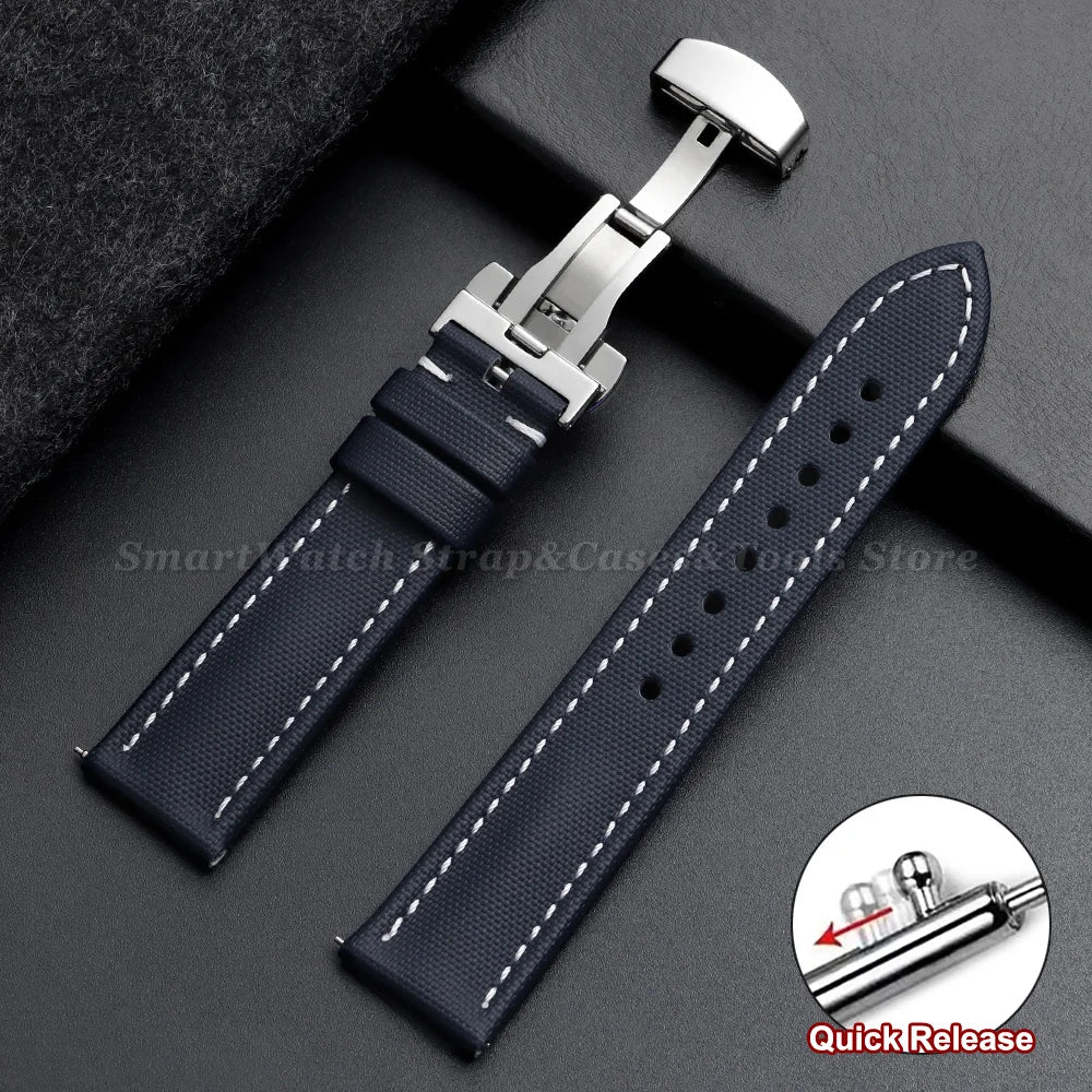 Amazfit Balance, GTR, GTS & Bip Sailcloth Band with Butterfly Clasp